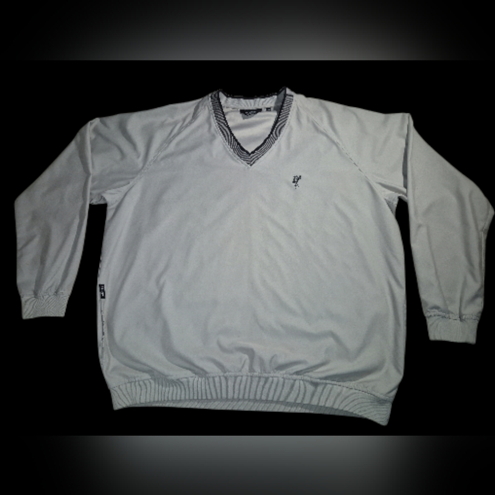 Ashworth Men's Gray Microfiber V-Neck Golf Pullover Windbreaker - Size XL